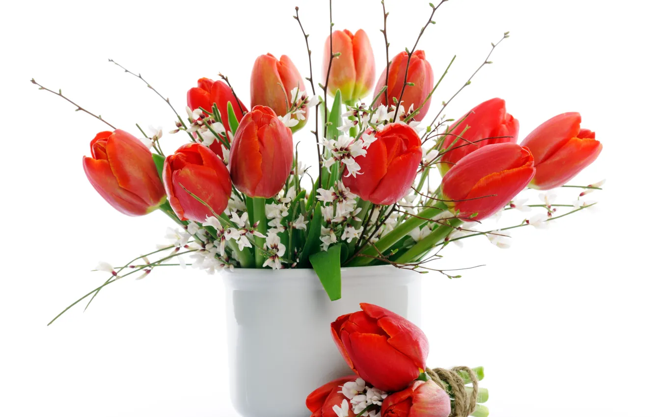 Photo wallpaper flowers, bouquet, tulips