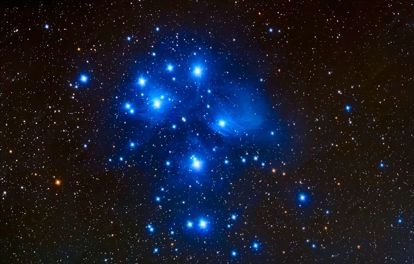 Photo wallpaper space, stars, constellation, The Pleiades