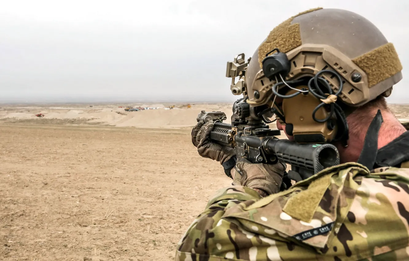 Photo wallpaper Afghanistan, United States Spec Ops, M4 Carbine
