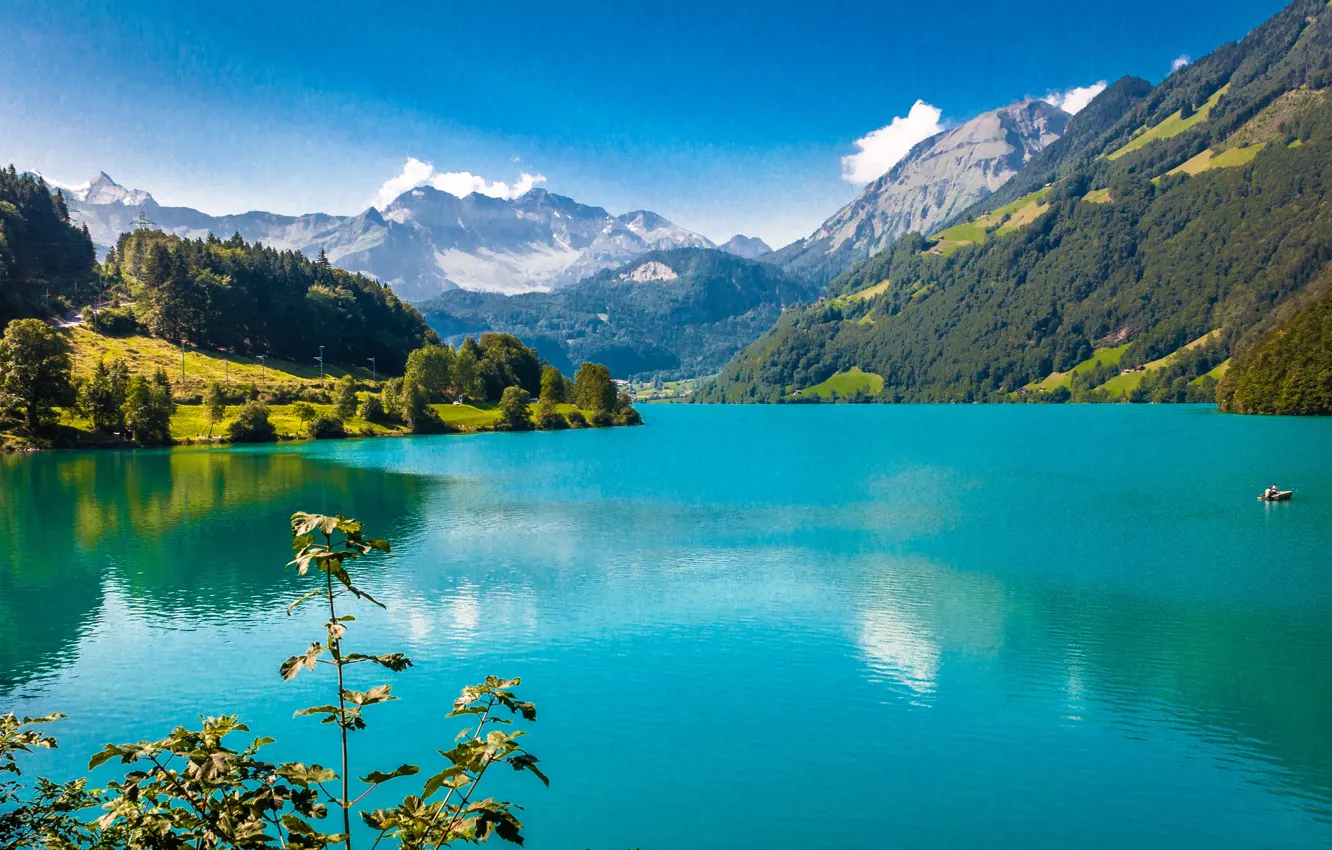 Photo wallpaper mountains, nature, lake, nature, mountains, lake