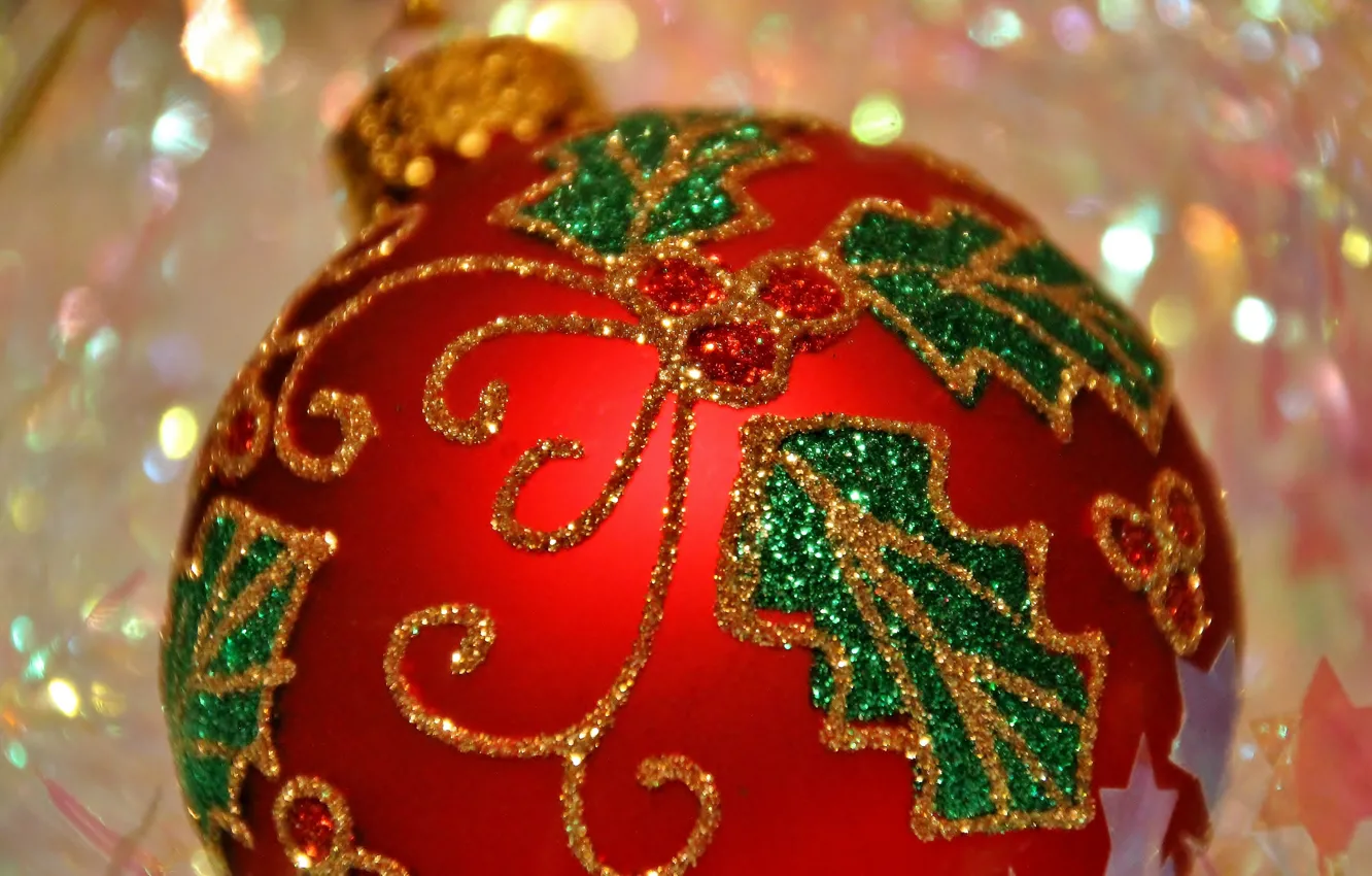 Photo wallpaper toy, new year, ball, Christmas, decoration