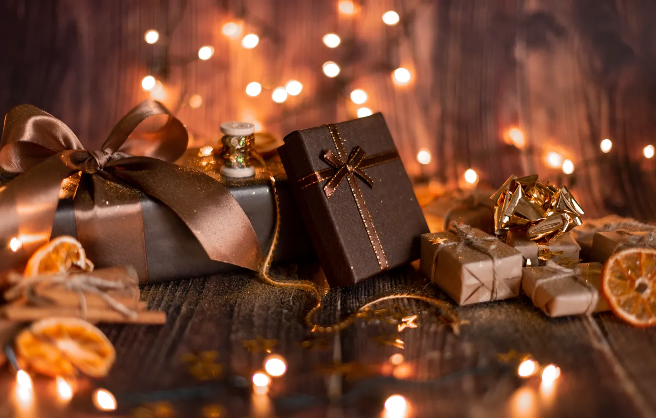 Photo wallpaper table, holiday, gift, new year, tape, decor, Kseniya Wite