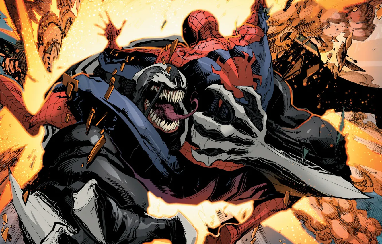 Photo wallpaper comics, spider-man, Venom, Venom