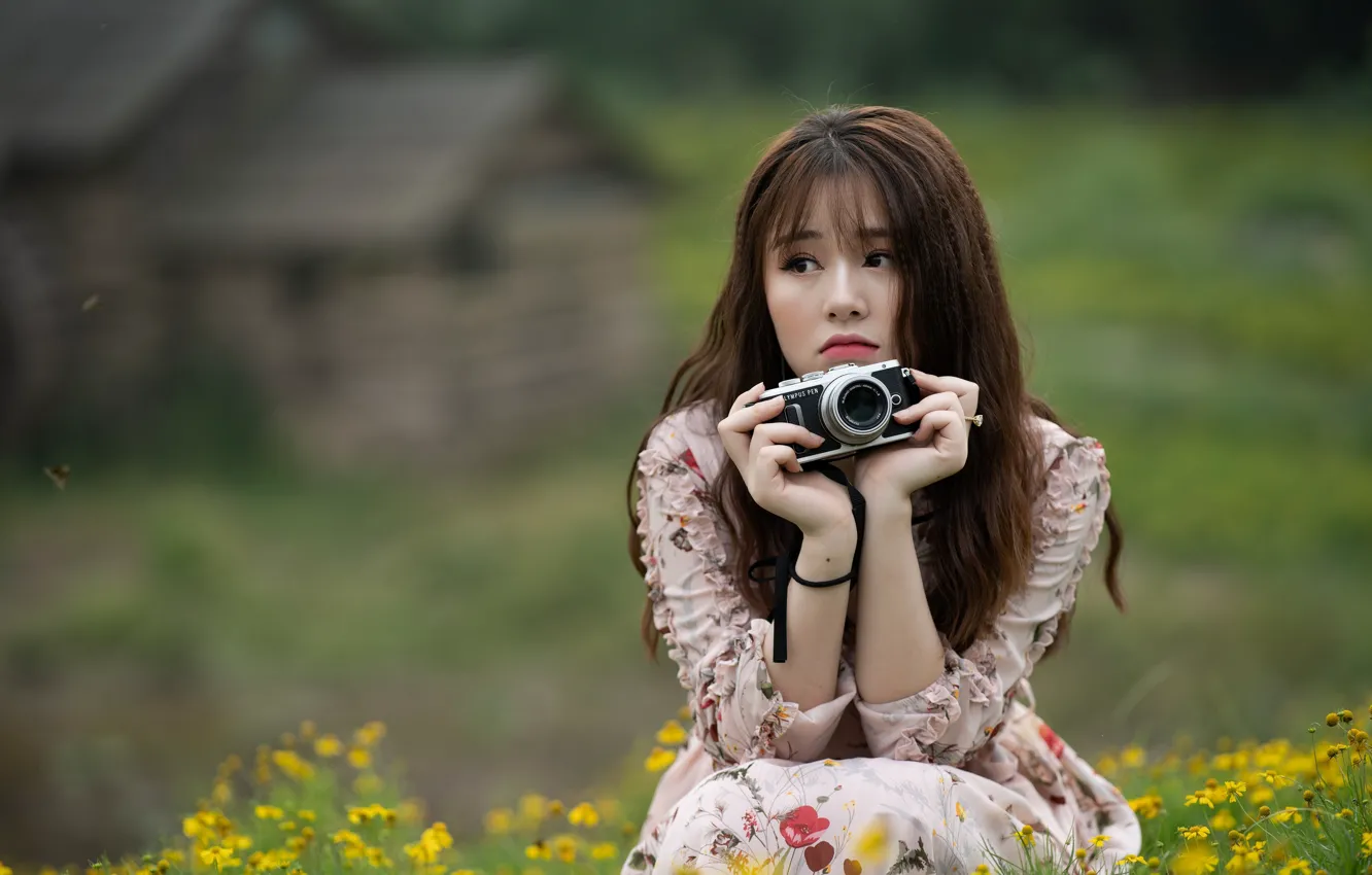 Photo wallpaper dress, the camera, Asian