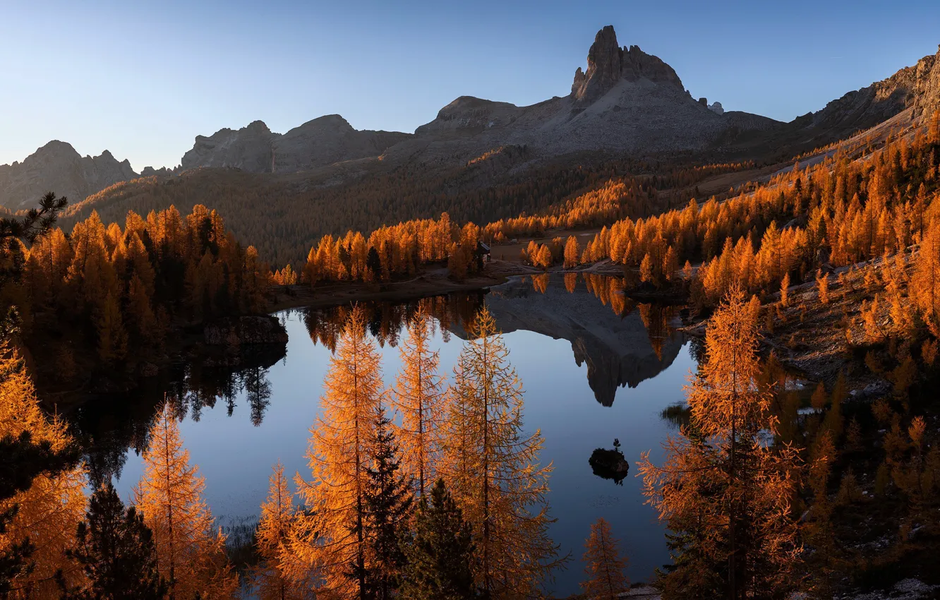 Photo wallpaper autumn, mountains, nature