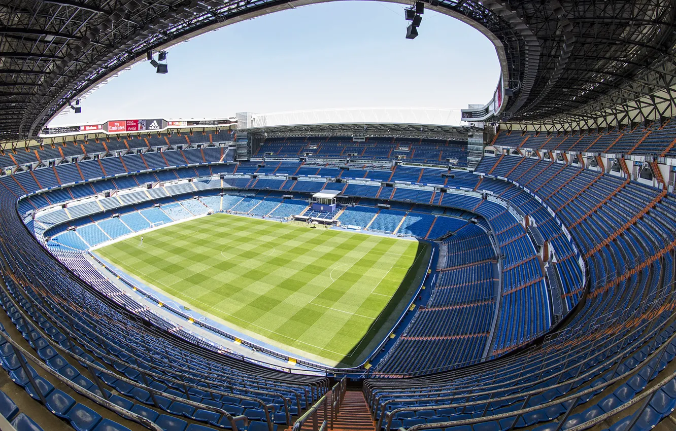 Photo wallpaper field, chair, tribune, stadium
