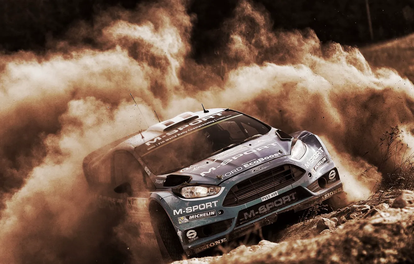 Photo wallpaper Ford, Dust, WRC, Rally, Fiesta, RS