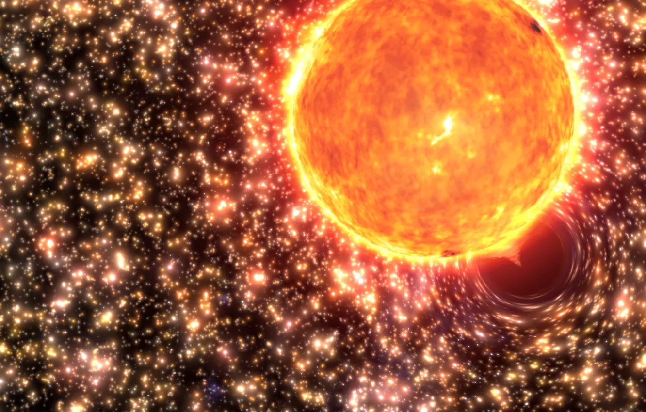 Photo wallpaper stars, black hole, black hole, black hole, absorption, globular cluster