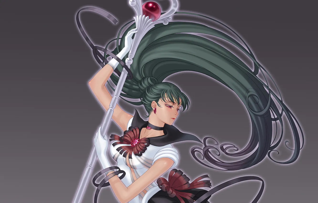 Photo wallpaper girl, staff, Bishoujo Senshi Sailor Moon, Sailor Pluto, Manga Sailor Moon