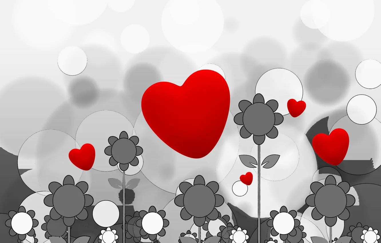 Photo wallpaper collage, heart, lovers, Valentine's day, postcard