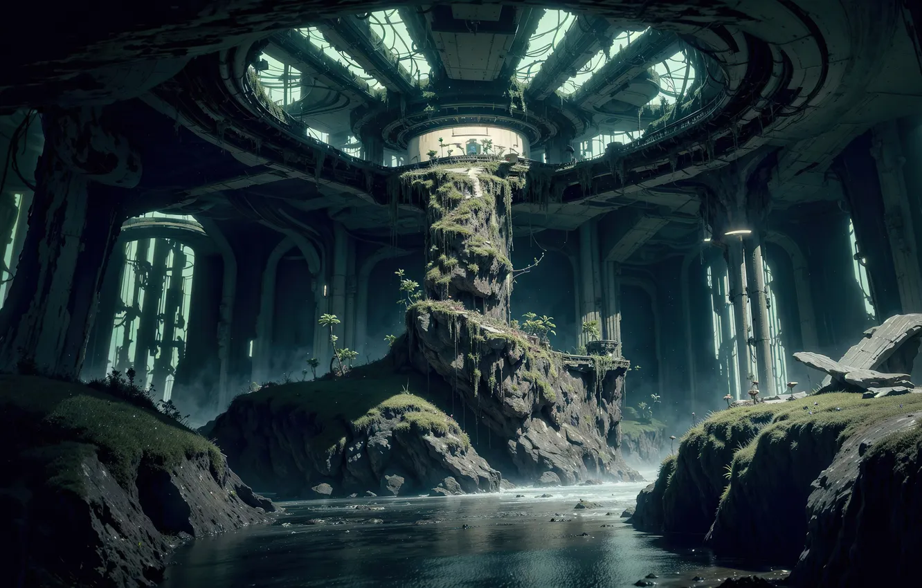 Photo wallpaper digital art, fantasy art, another world, structure, surface, Alien Planet, Stable Diffusion, Neuronet