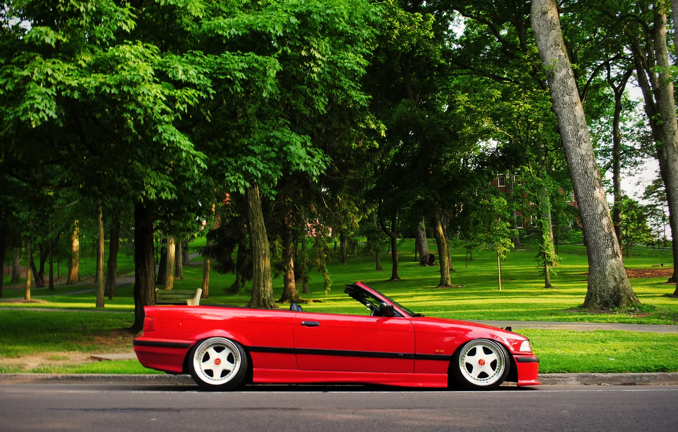 Photo wallpaper red, tuning, BMW, BMW, red, convertible, tuning, Cabrio