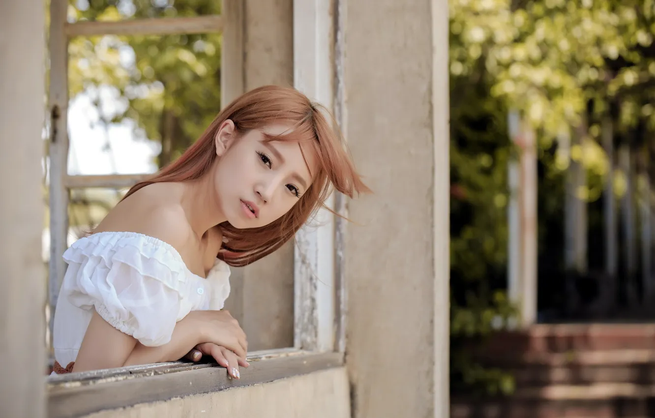 Photo wallpaper look, girl, Asian