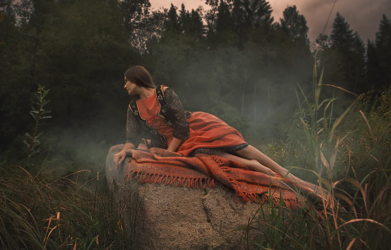 Photo wallpaper girl, nature, pose, Shepeleva Tatiana