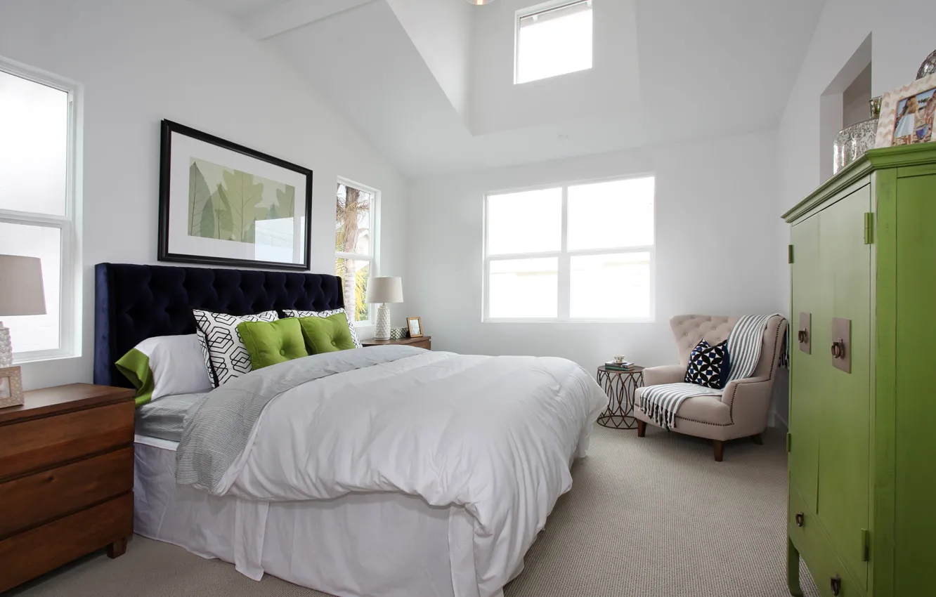 Photo wallpaper design, photo, bed, interior, pillow, bedroom