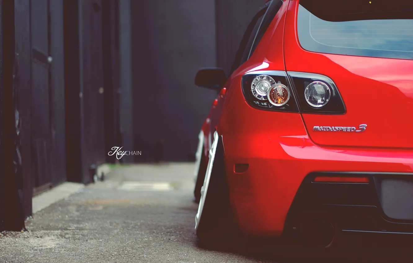 Photo wallpaper red, Mazda, Mazda 3, Mazda