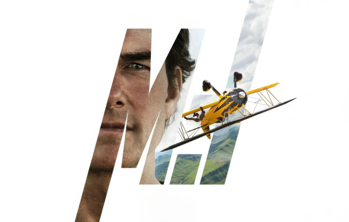 Photo wallpaper white background, the plane, action, poster, Tom Cruise, Tom Cruise, Ethan Hunt, Mission Impossible: The …