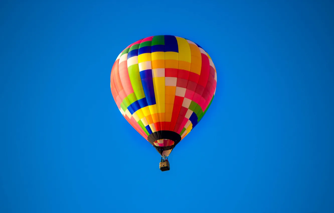 Photo wallpaper the sky, flight, balloon, basket
