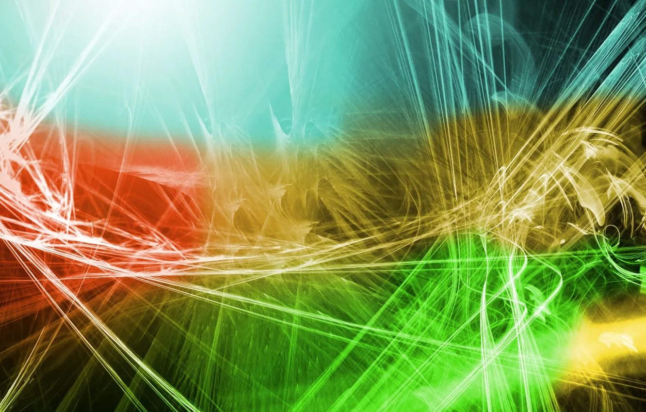 Photo wallpaper rays, colorful, art, abstraktsiya