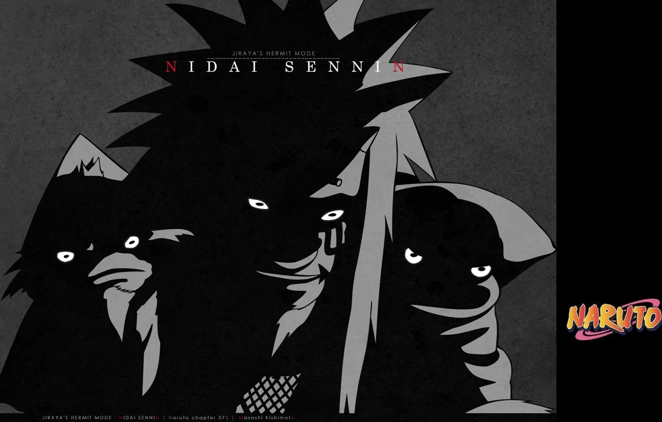 Photo wallpaper silhouette, toad, mission, ninja, burning eyes, Naruto Shippuden, in the dark, Jiraya