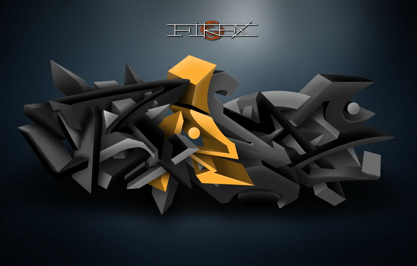 Photo wallpaper gold, the inscription, graffiti, black, silver, photoshop, shadow, logo
