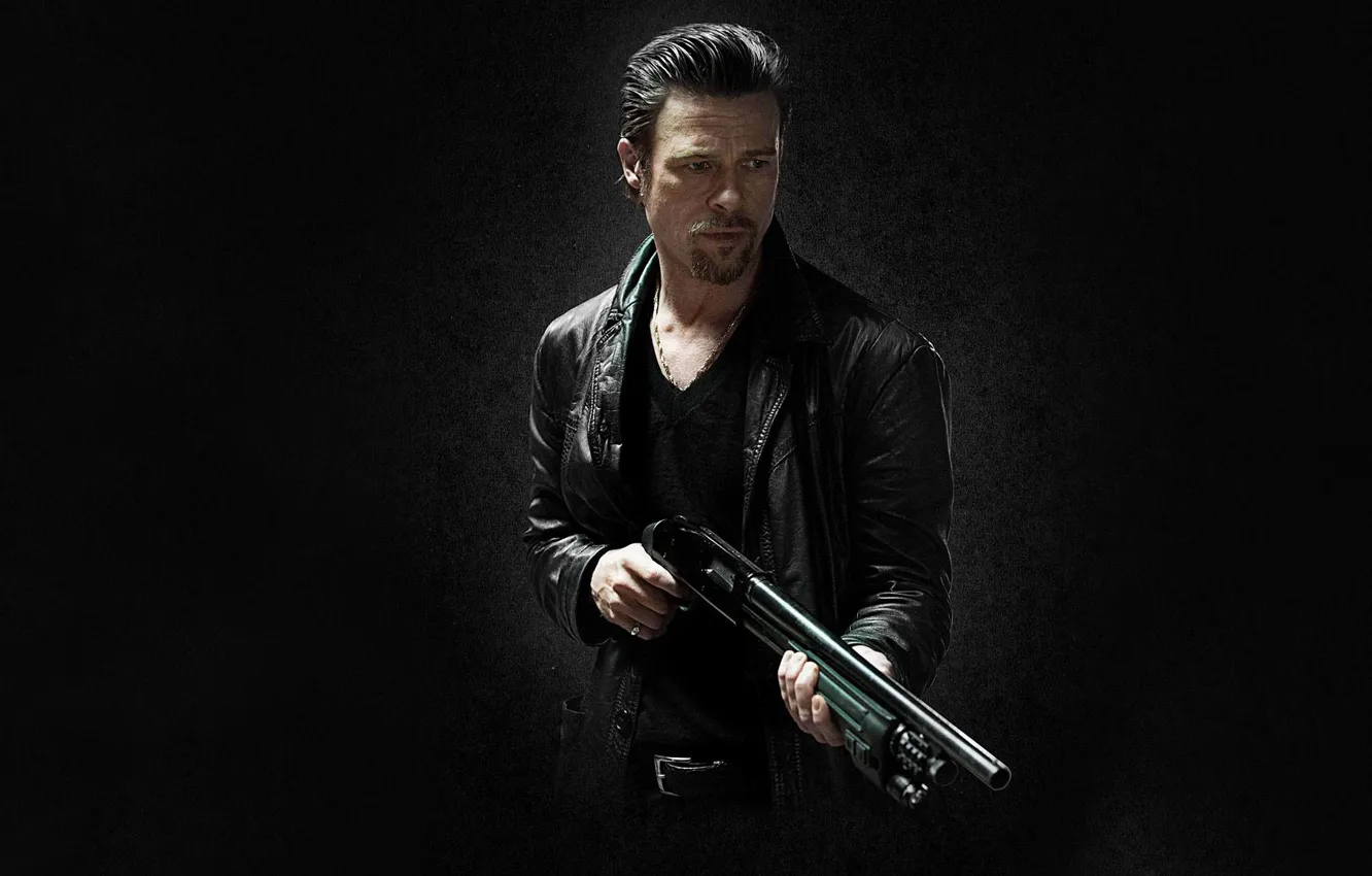 Photo wallpaper Brad Pitt, man, Guns