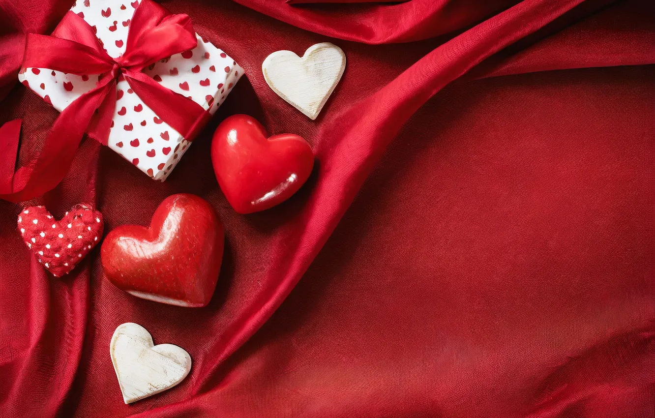 Photo wallpaper love, gift, romance, heart, love, Valentine's day, romantic, hearts