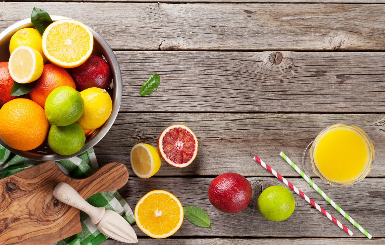 Photo wallpaper lemon, lime, drink, grapefruit, fresh, a glass of juice