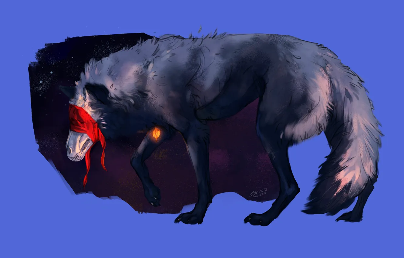 Photo wallpaper wolf, headband, beast