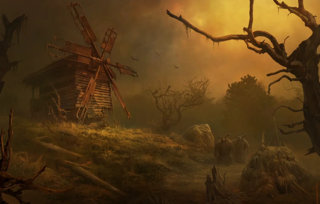 Photo wallpaper fiction, figure, monster, mill, fantasy, mill, Monsters, Krampus
