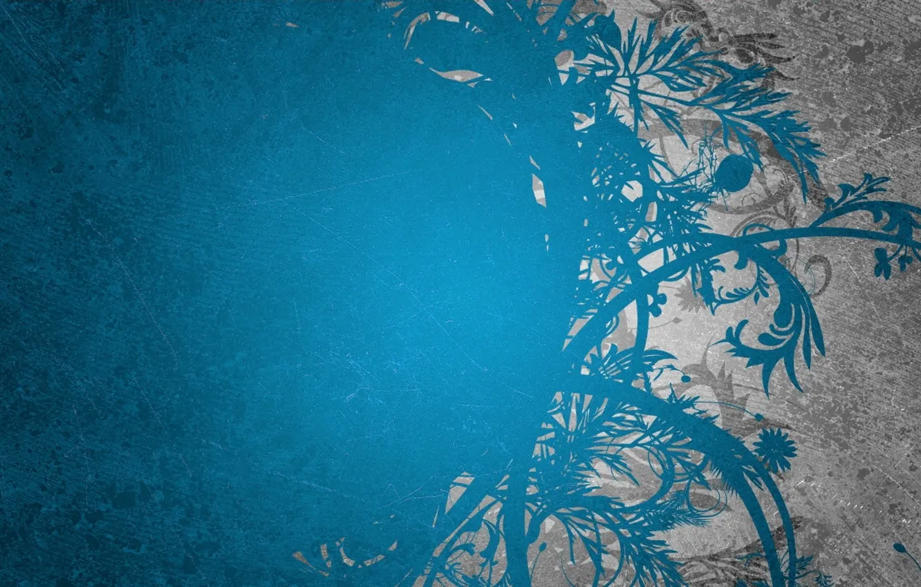 Photo wallpaper blue, pattern, curls, 153