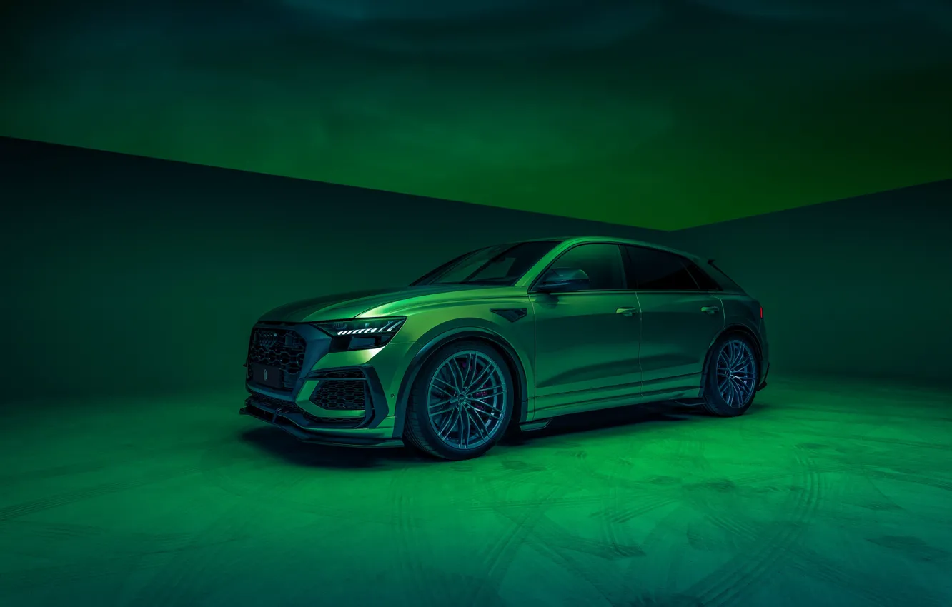 Photo wallpaper Audi, green, side, tuning Studio, ABBOT, kit, Crossover, RSQ8-R