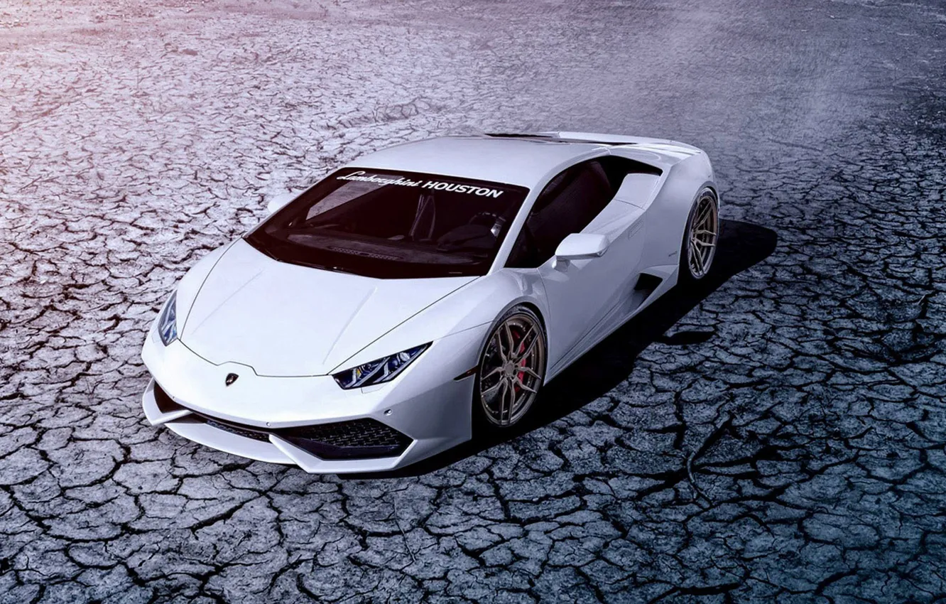 Photo wallpaper Lamborghini, Front, White, Houston, Supercar, ADV.1, Huracan, LP640-4