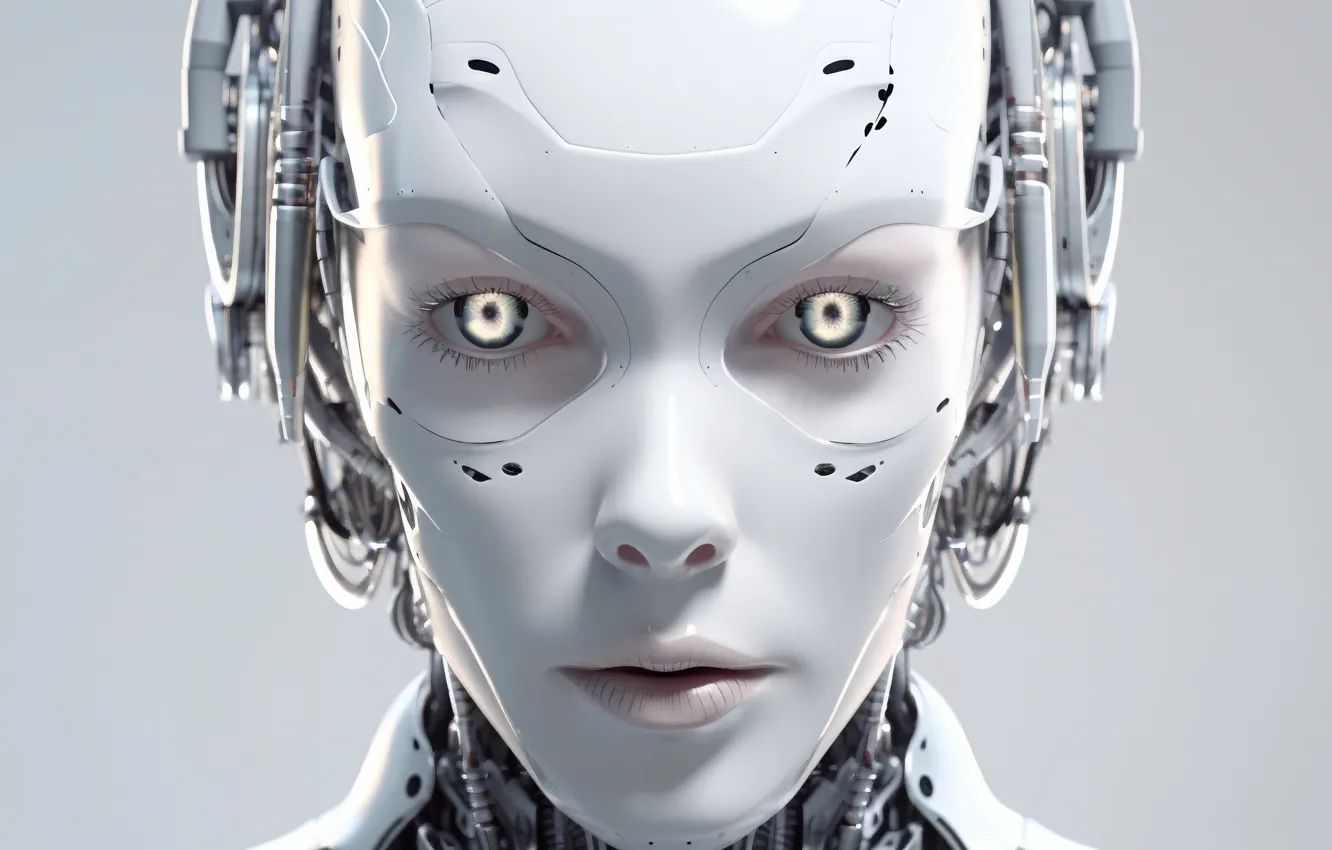 Wallpaper machine, face, wire, robot, head, cyborg, mechanisms, the ...