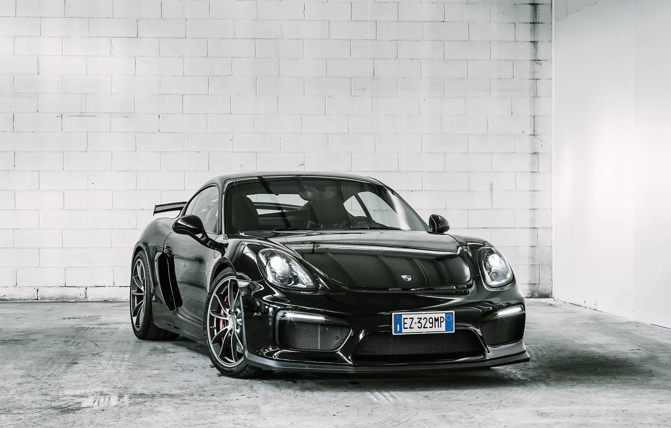 Photo wallpaper Porsche, Cayman, black, GT4