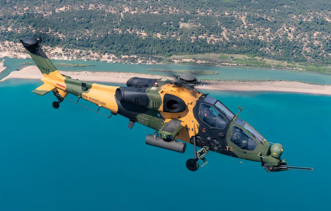 Photo wallpaper Attack helicopter, T-129B, The Turkish air force