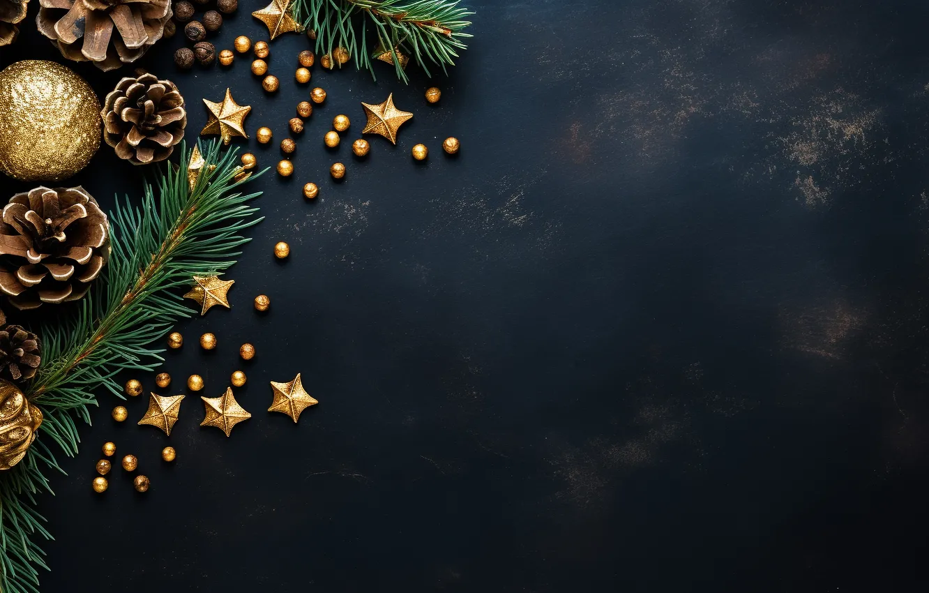 Photo wallpaper decoration, background, new year, Christmas, golden, Christmas, background, tree