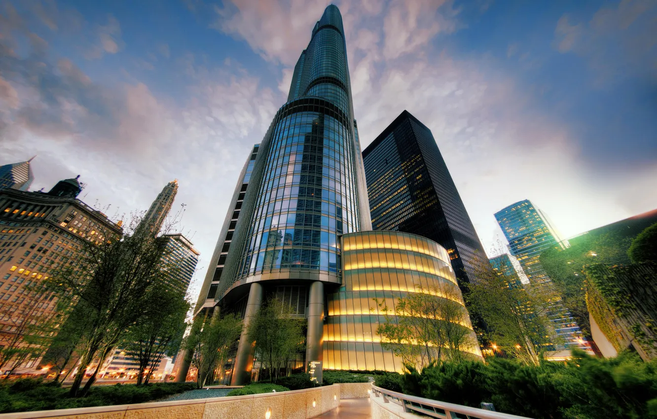 Photo wallpaper the city, up, building, Chicago, USA