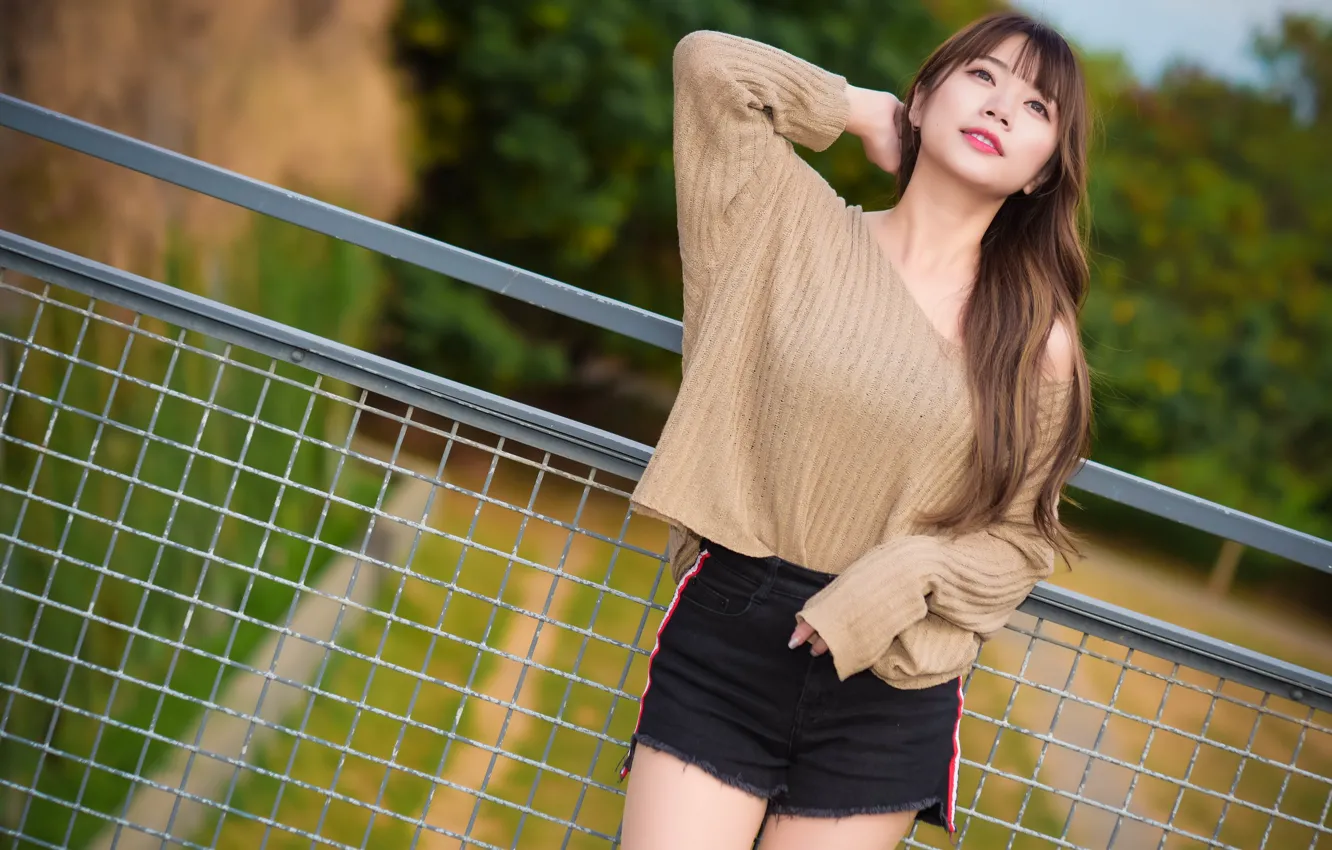 Photo wallpaper girl, portrait, Asian