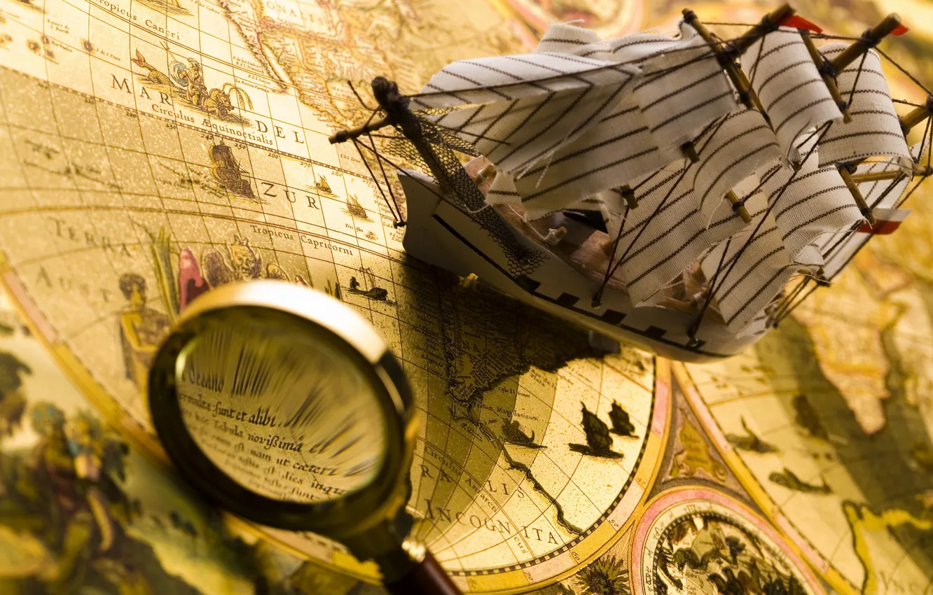 Photo wallpaper ship, blur, magnifier, journey, bokeh, composition, travel, wallpaper.