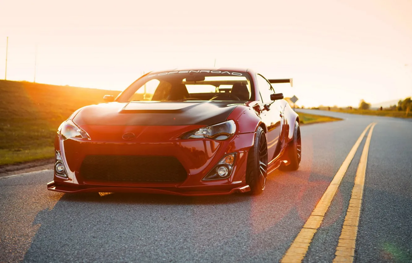 Photo wallpaper car, tuning, red, toyota, tuning, brz, gt86, scion fs-r