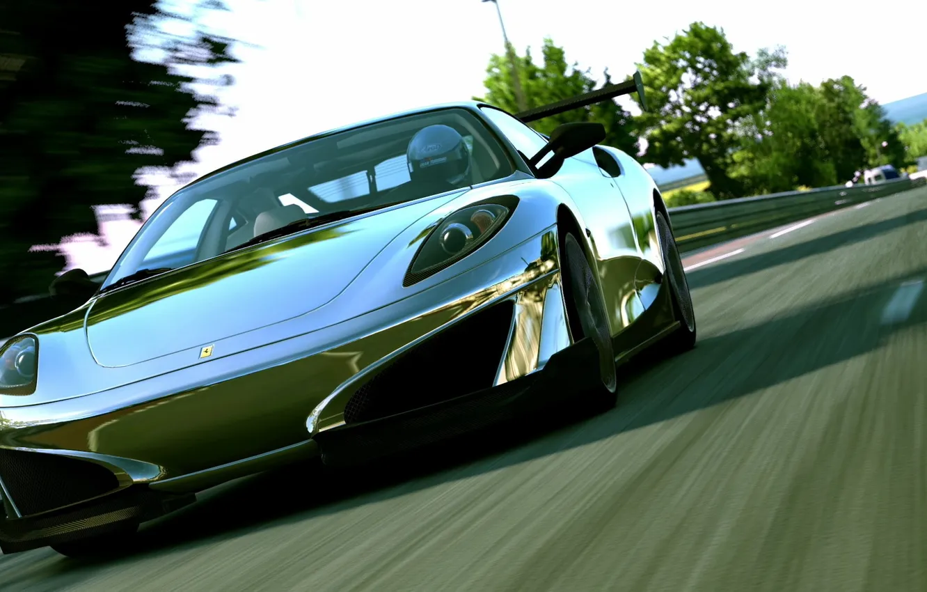 Photo wallpaper road, Ferrari, the velocity
