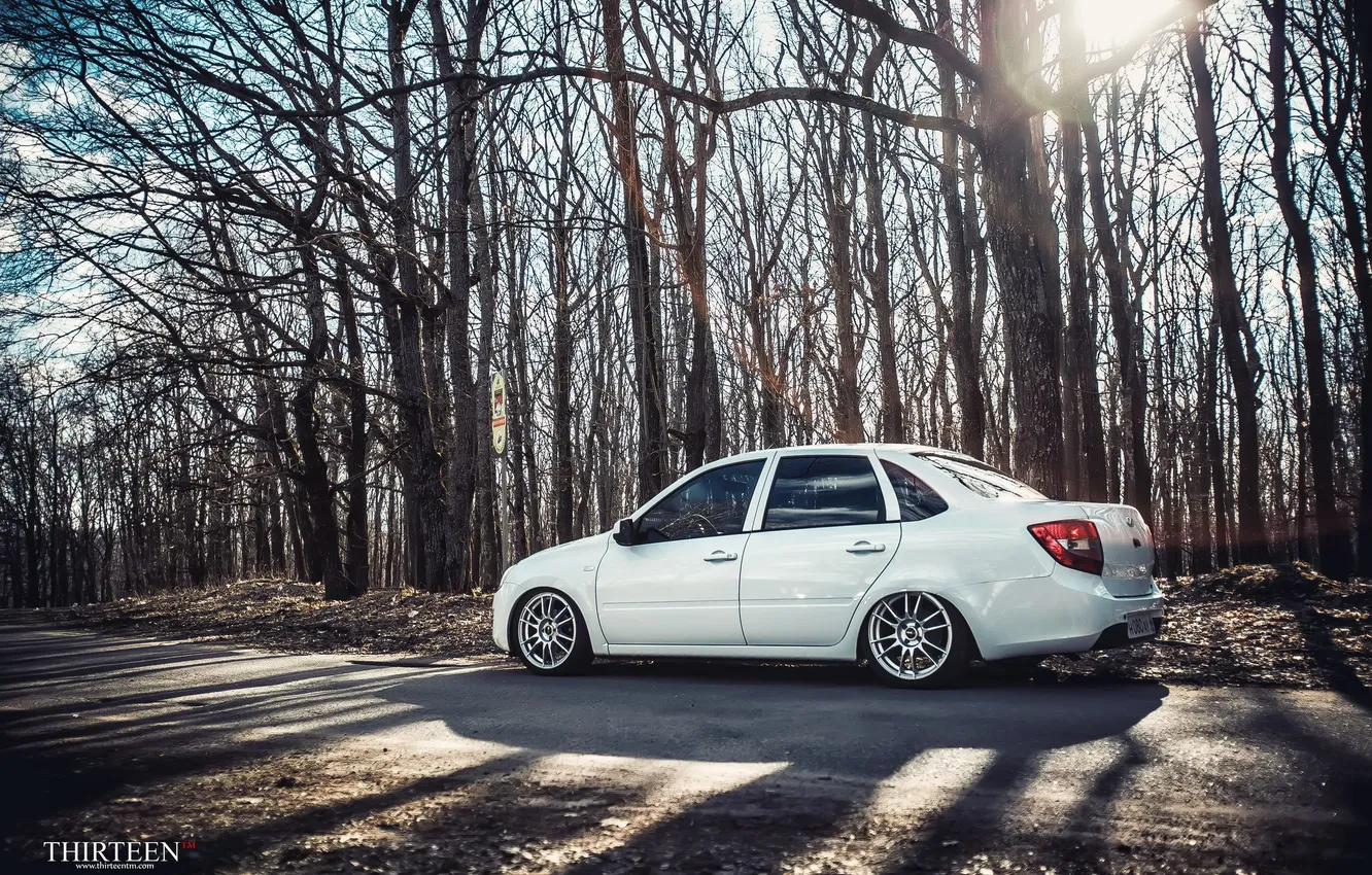 Photo wallpaper machine, auto, trees, photographer, landing, Lada, auto, photography