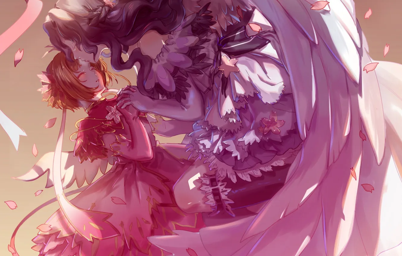 Photo wallpaper girl, wings, angel, girl, Card Captor Sakura, Sakura - collector cards