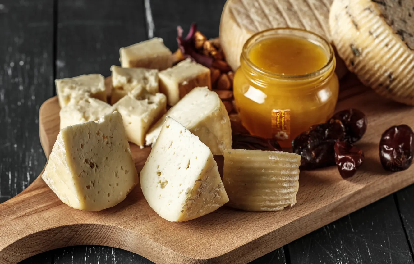 Photo wallpaper Cheese, Honey, Nuts