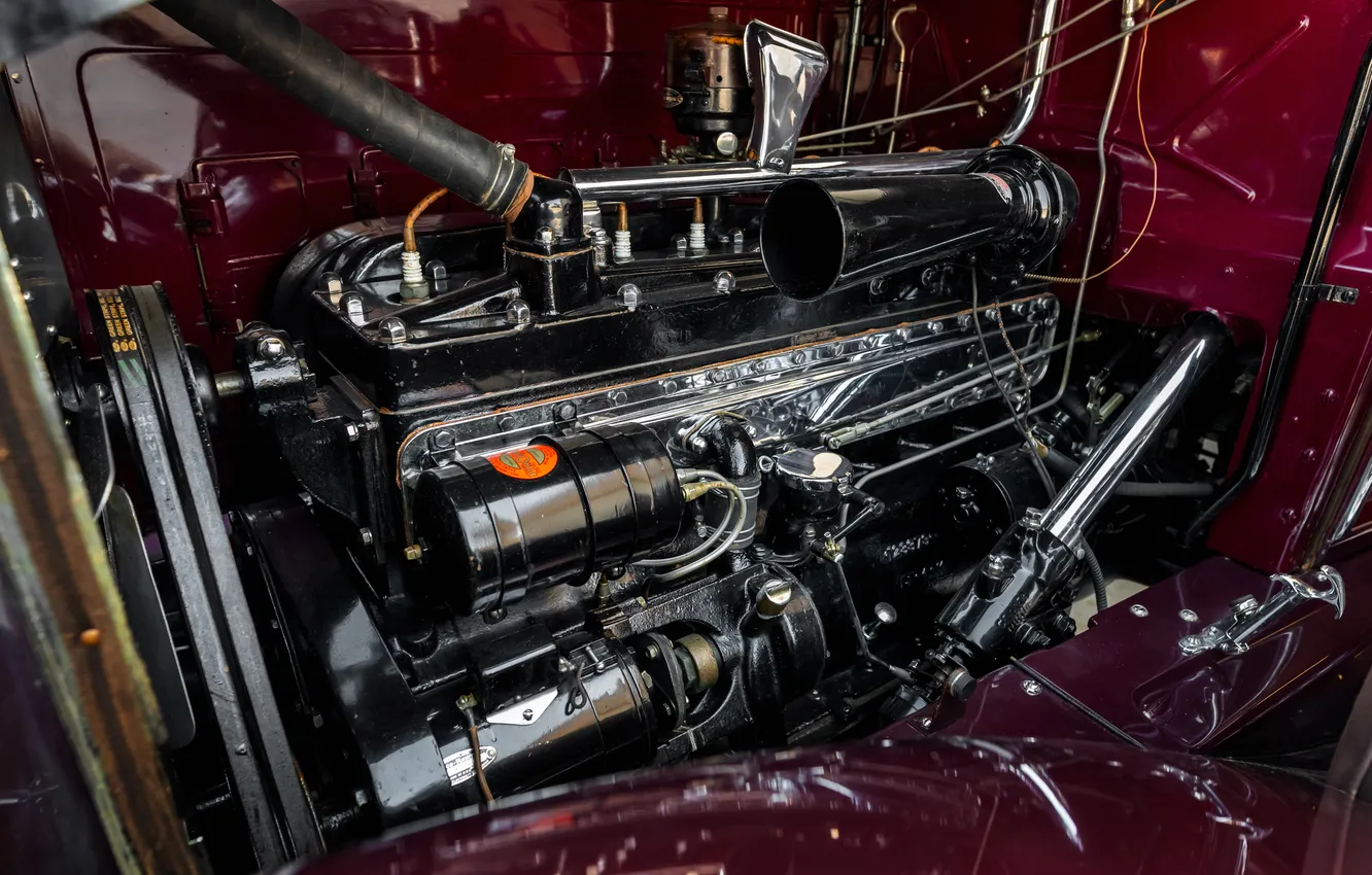 Photo wallpaper Sport, retro cars, 1930, Phaeton, Pierce-Arrow, Model B, Retro Cars, car engine