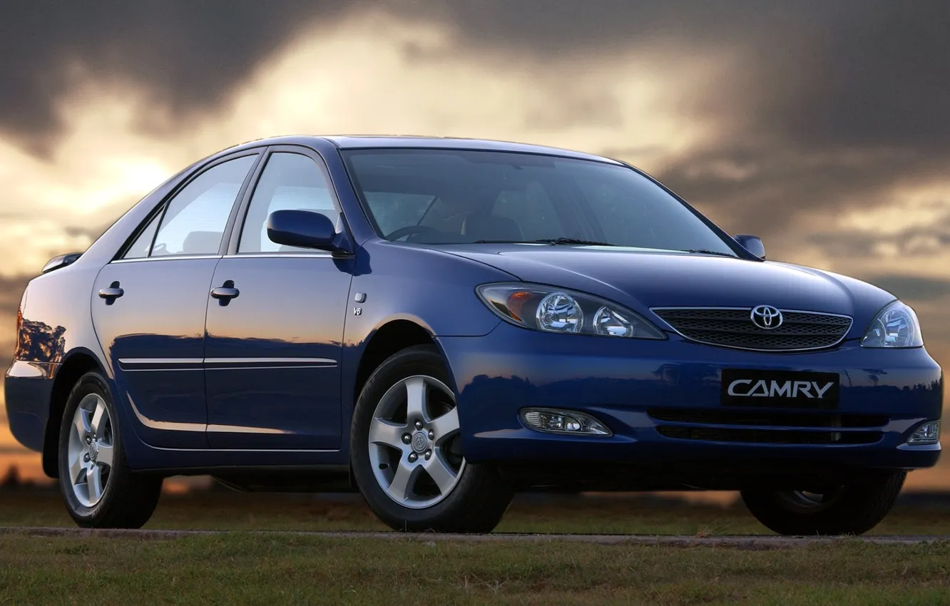 Photo wallpaper the sky, blue, shark, Toyota, sedan, the front, Toyota, Camry