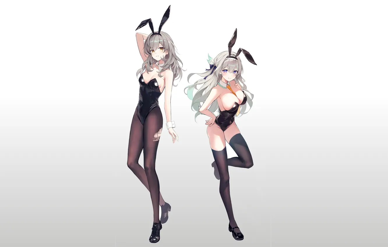 Photo wallpaper girl, cleavage, boobs, anime, breasts, babe, bunny, Small Breasts