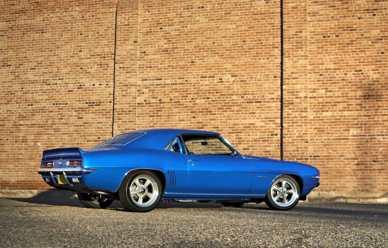 Photo wallpaper auto, blue, Chevrolet, muscle car, chevrolet camaro