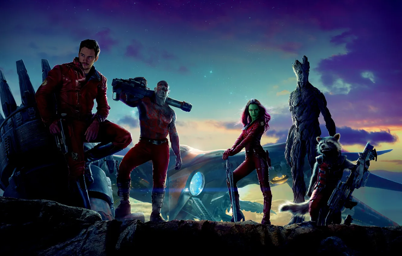 Photo wallpaper green, wallpaper, girl, Action, fantasy, armor, sky, Galaxy